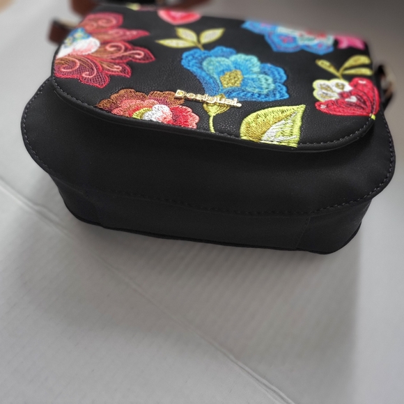 Desigual Embroidered Floral Black Crossbody Bag - Picture 15 of 16